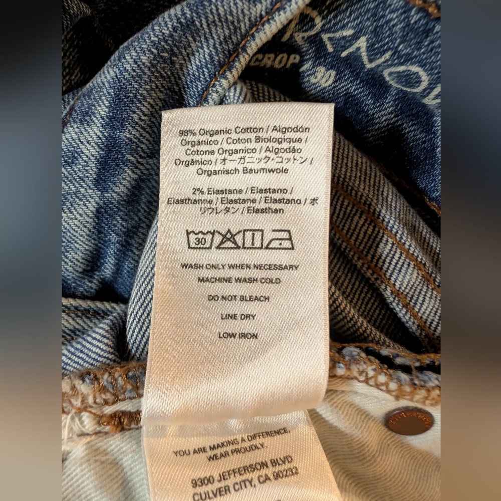 Outerknown Costa Crop Worn Indigo Size 30 - Picture 7 of 14